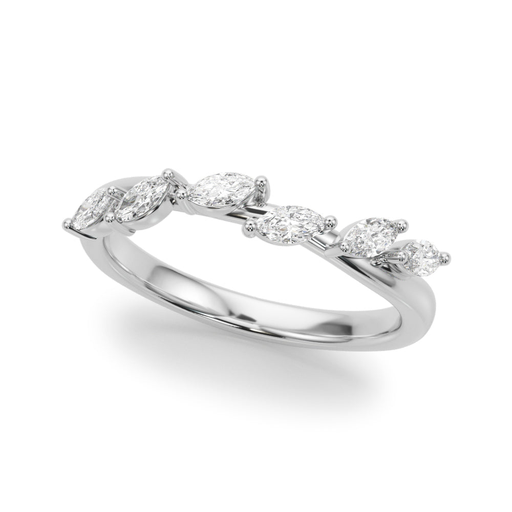 Marquise Half Eternity Ring in Gold & Platinum
