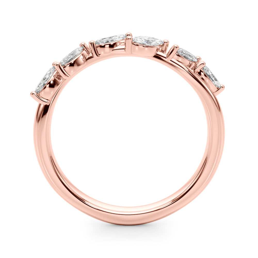 Marquise Half Eternity Ring in Gold & Platinum