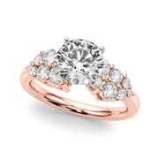 Signature Sidestone Round Diamond Engagement Ring in 10K/14K gold and platinum with certified lab-grown or natural diamonds