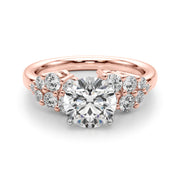 Signature Sidestone Round Diamond Engagement Ring in 10K/14K gold and platinum with certified lab-grown or natural diamonds