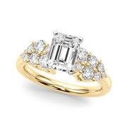 Signature Sidestone Round Diamond Engagement Ring in 10K/14K gold and platinum with certified lab-grown or natural diamonds