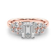Signature Sidestone Round Diamond Engagement Ring in 10K/14K gold and platinum with certified lab-grown or natural diamonds