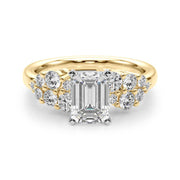 Signature Sidestone Round Diamond Engagement Ring in 10K/14K gold and platinum with certified lab-grown or natural diamonds