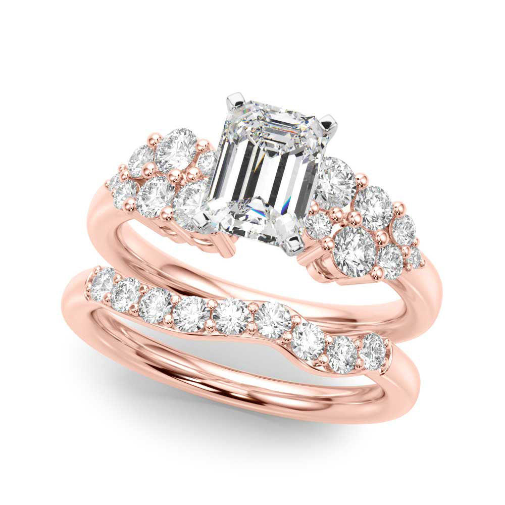 Signature Sidestone Round Diamond Engagement Ring in 10K/14K gold and platinum with certified lab-grown or natural diamonds