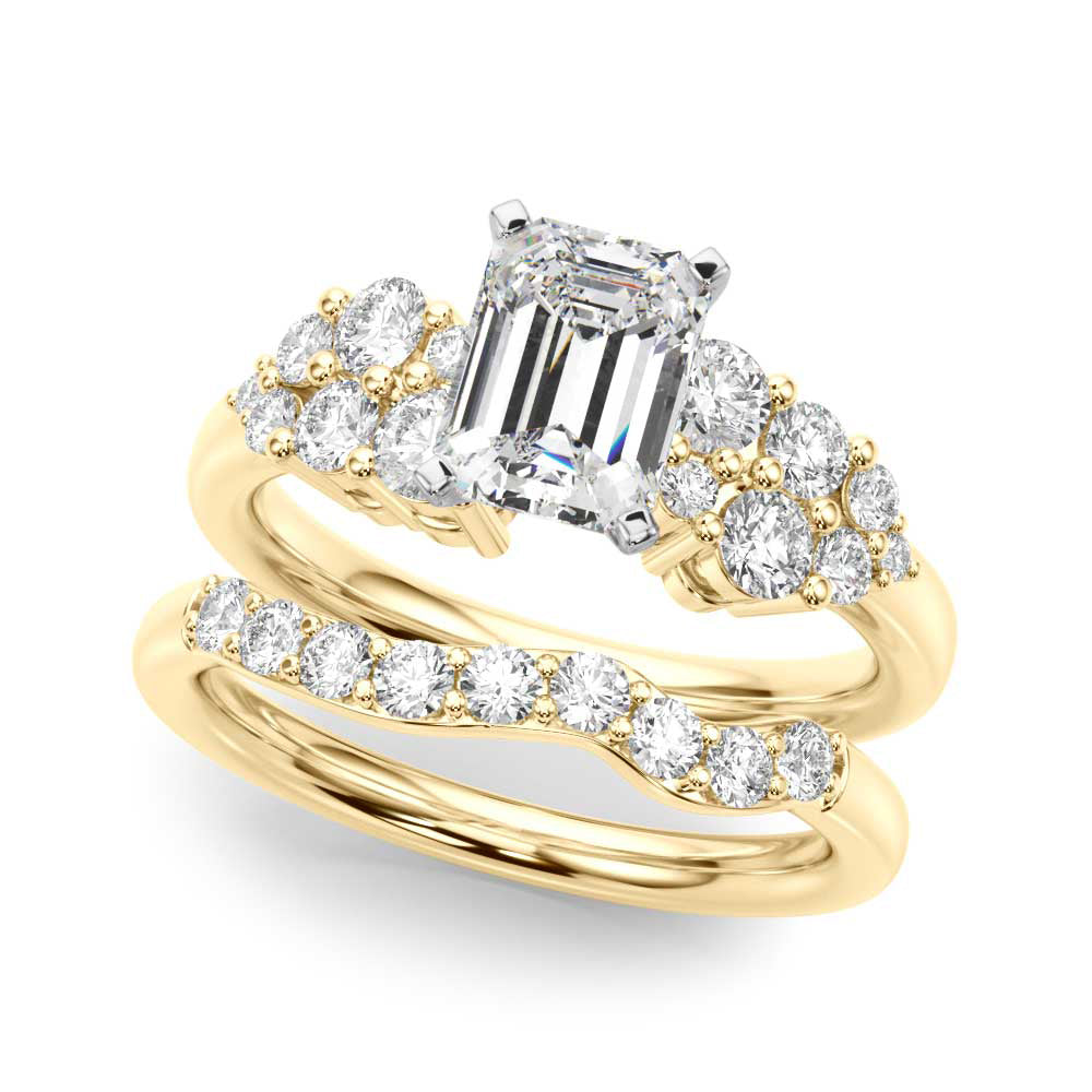 Signature Sidestone Round Diamond Engagement Ring in 10K/14K gold and platinum with certified lab-grown or natural diamonds