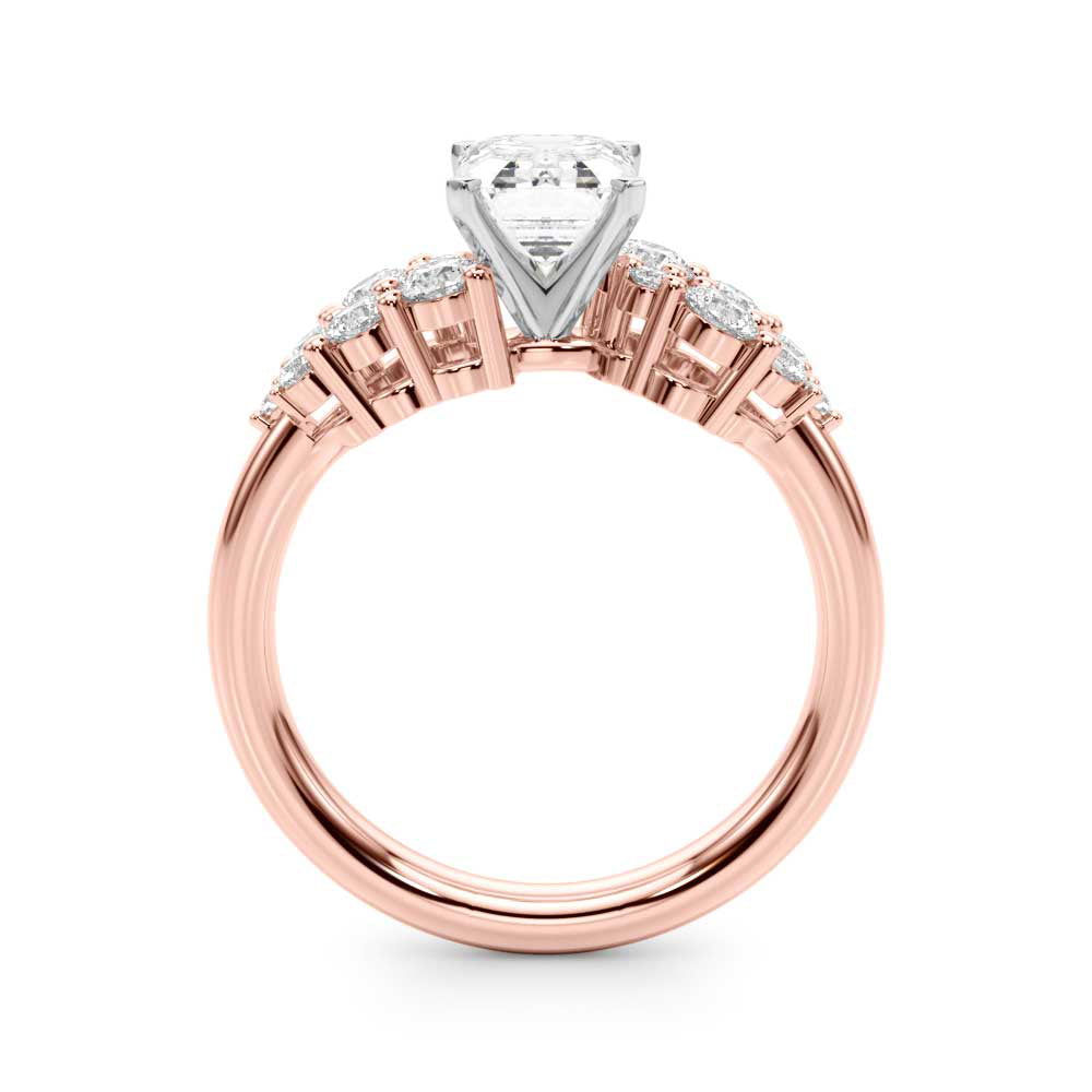 Signature Sidestone Round Diamond Engagement Ring in 10K/14K gold and platinum with certified lab-grown or natural diamonds