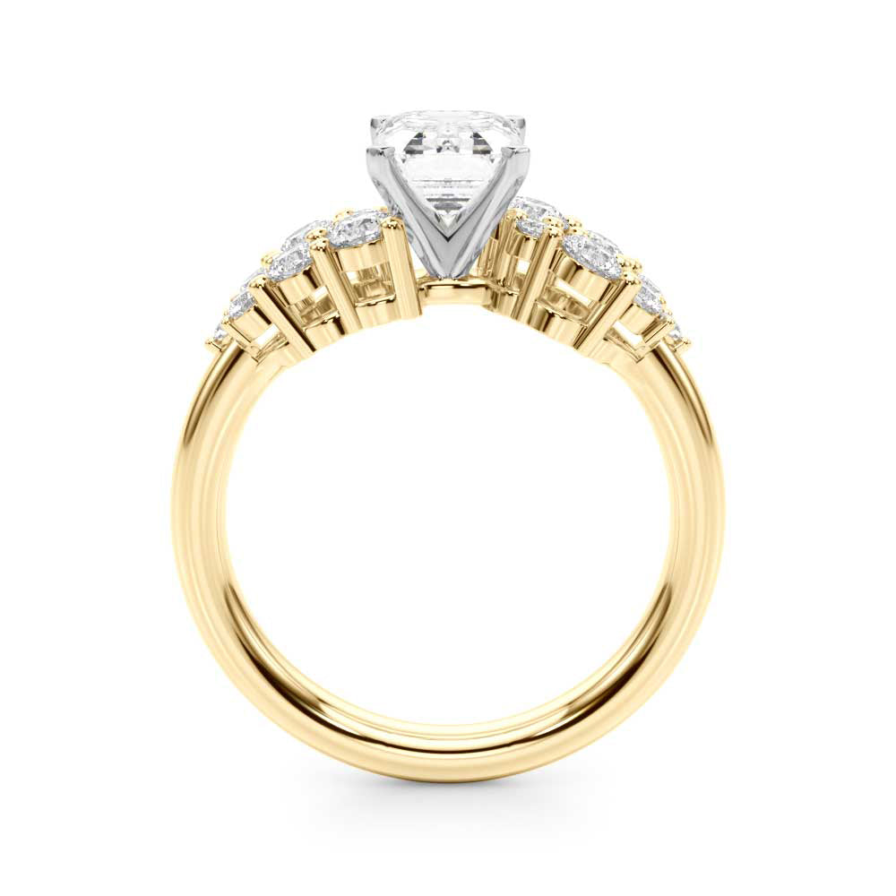 Signature Sidestone Round Diamond Engagement Ring in 10K/14K gold and platinum with certified lab-grown or natural diamonds
