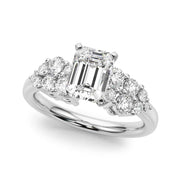 Signature Sidestone Round Diamond Engagement Ring in 10K/14K gold and platinum with certified lab-grown or natural diamonds
