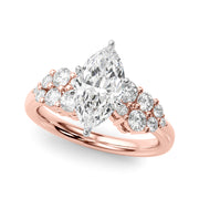 Signature Sidestone Round Diamond Engagement Ring in 10K/14K gold and platinum with certified lab-grown or natural diamonds