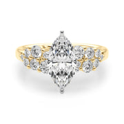 Signature Sidestone Round Diamond Engagement Ring in 10K/14K gold and platinum with certified lab-grown or natural diamonds