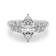 Signature Sidestone Round Diamond Engagement Ring in 10K/14K gold and platinum with certified lab-grown or natural diamonds