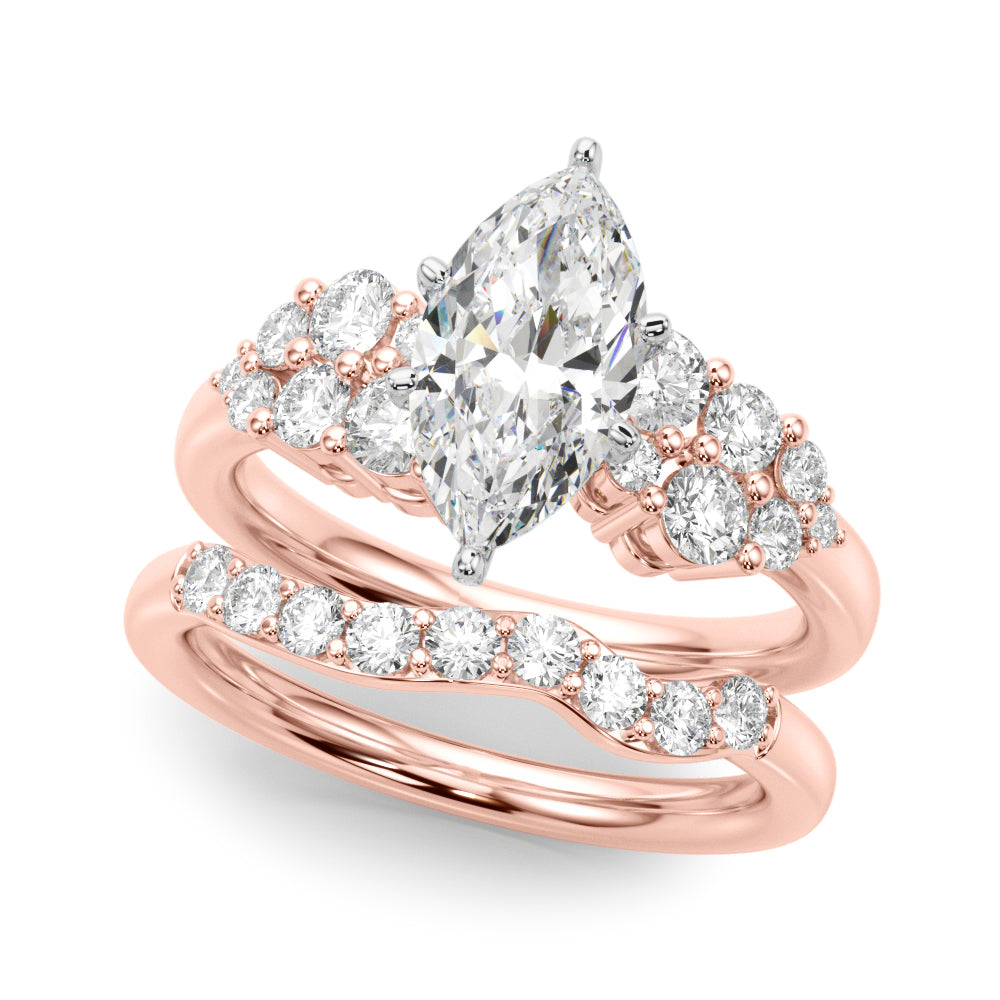 Signature Sidestone Round Diamond Engagement Ring in 10K/14K gold and platinum with certified lab-grown or natural diamonds