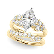 Signature Sidestone Round Diamond Engagement Ring in 10K/14K gold and platinum with certified lab-grown or natural diamonds
