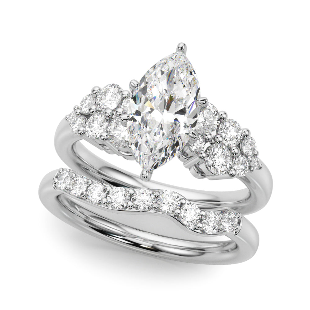 Signature Sidestone Round Diamond Engagement Ring in 10K/14K gold and platinum with certified lab-grown or natural diamonds