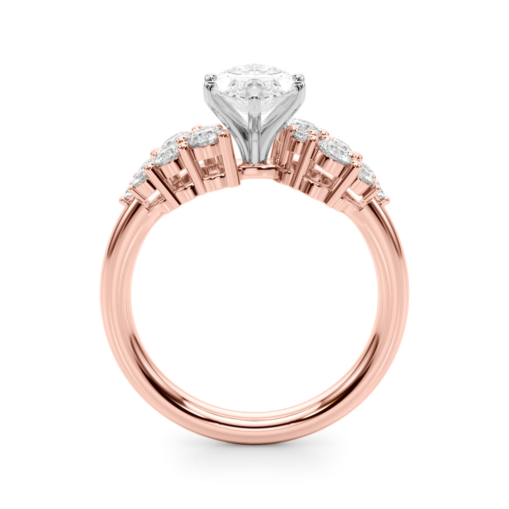 Signature Sidestone Round Diamond Engagement Ring in 10K/14K gold and platinum with certified lab-grown or natural diamonds