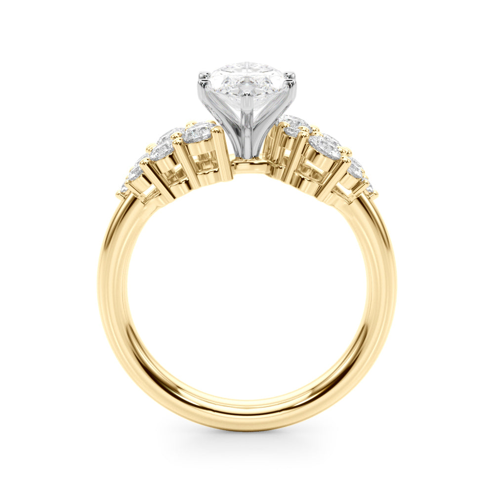 Signature Sidestone Round Diamond Engagement Ring in 10K/14K gold and platinum with certified lab-grown or natural diamonds