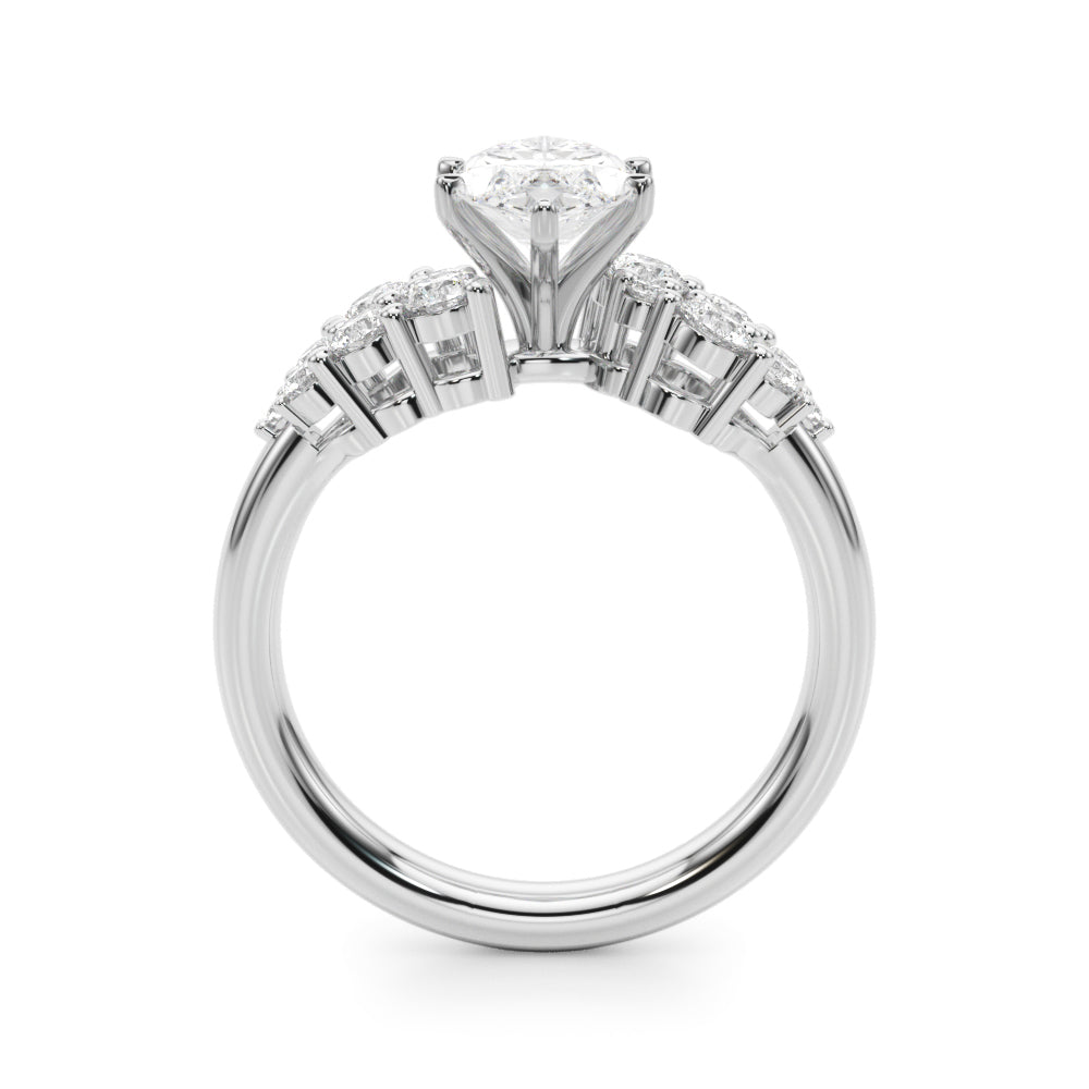 Signature Sidestone Round Diamond Engagement Ring in 10K/14K gold and platinum with certified lab-grown or natural diamonds