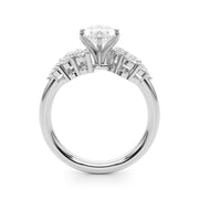 Signature Sidestone Round Diamond Engagement Ring in 10K/14K gold and platinum with certified lab-grown or natural diamonds