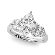 Signature Sidestone Round Diamond Engagement Ring in 10K/14K gold and platinum with certified lab-grown or natural diamonds