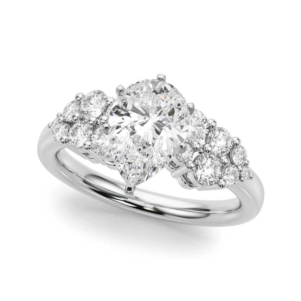 Signature Sidestone Round Diamond Engagement Ring in 10K/14K gold and platinum with certified lab-grown or natural diamonds