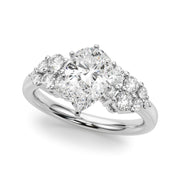 Signature Sidestone Round Diamond Engagement Ring in 10K/14K gold and platinum with certified lab-grown or natural diamonds