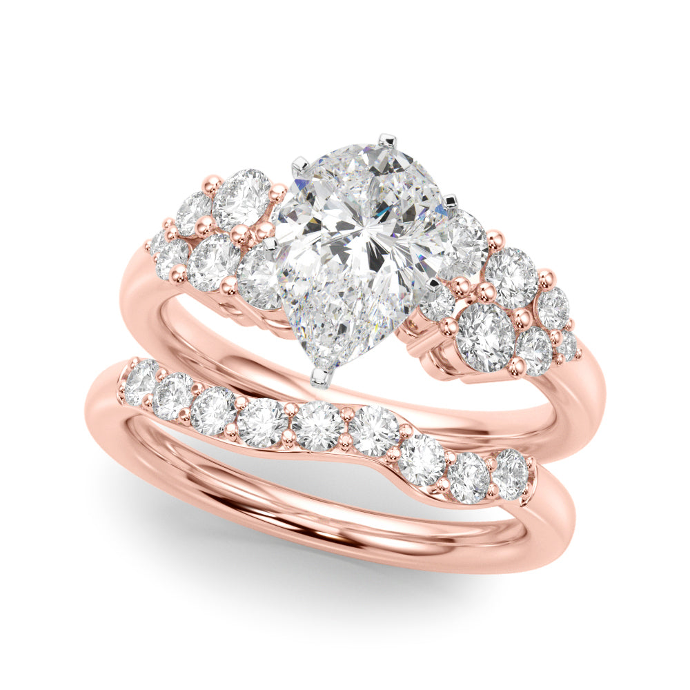 Signature Sidestone Round Diamond Engagement Ring in 10K/14K gold and platinum with certified lab-grown or natural diamonds