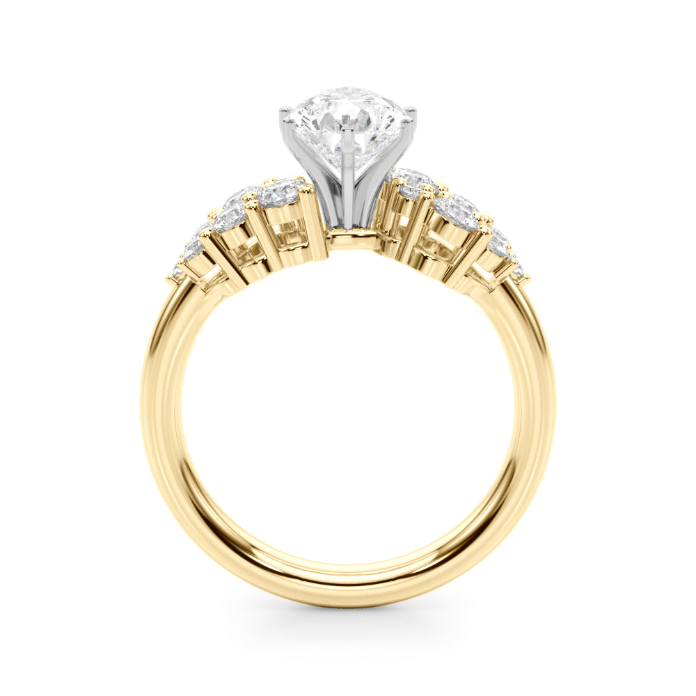 Signature Sidestone Round Diamond Engagement Ring in 10K/14K gold and platinum with certified lab-grown or natural diamonds
