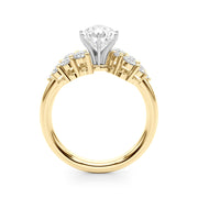 Signature Sidestone Round Diamond Engagement Ring in 10K/14K gold and platinum with certified lab-grown or natural diamonds