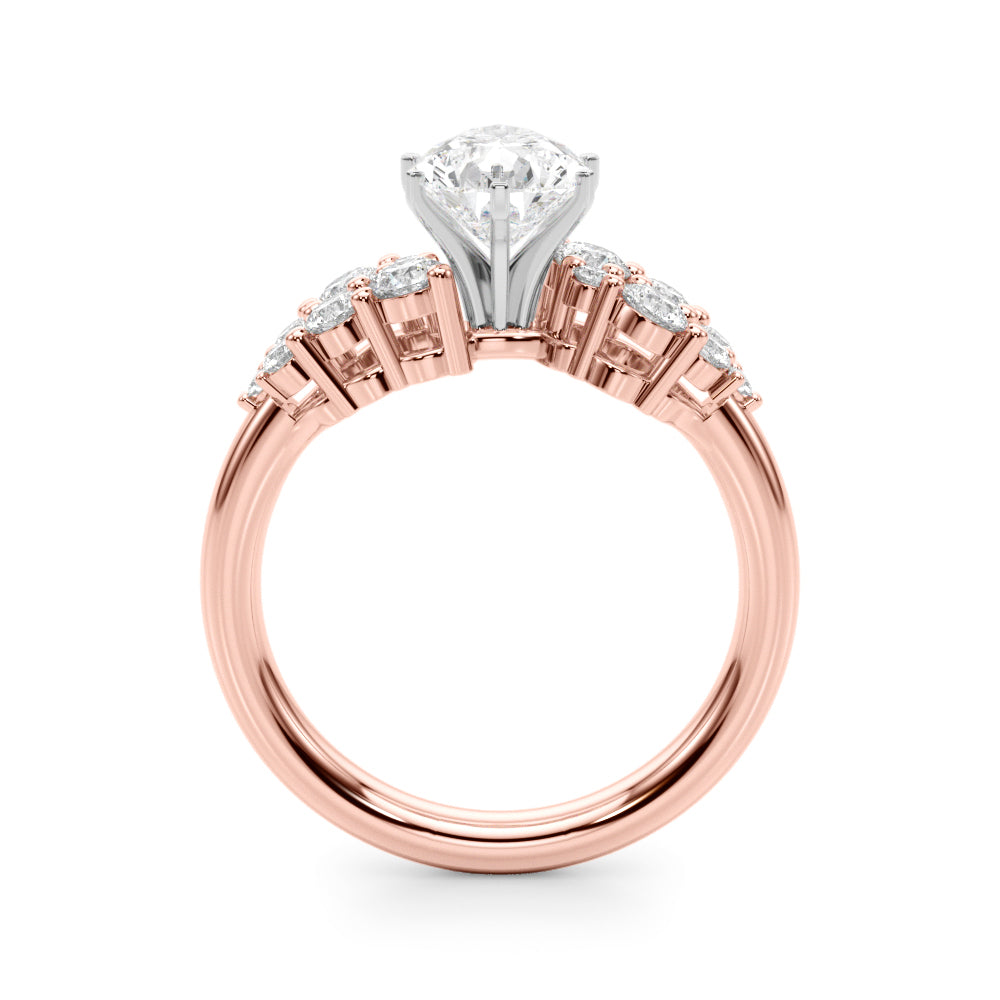 Signature Sidestone Round Diamond Engagement Ring in 10K/14K gold and platinum with certified lab-grown or natural diamonds