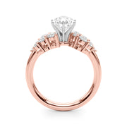 Signature Sidestone Round Diamond Engagement Ring in 10K/14K gold and platinum with certified lab-grown or natural diamonds