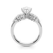 Signature Sidestone Round Diamond Engagement Ring in 10K/14K gold and platinum with certified lab-grown or natural diamonds