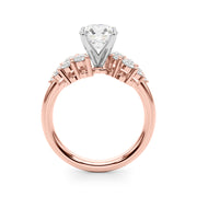 Signature Sidestone Round Diamond Engagement Ring in 10K/14K gold and platinum with certified lab-grown or natural diamonds
