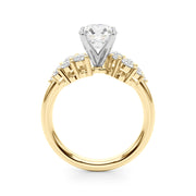 Signature Sidestone Round Diamond Engagement Ring in 10K/14K gold and platinum with certified lab-grown or natural diamonds