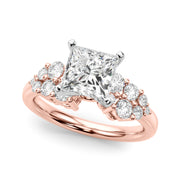 Signature Sidestone Round Diamond Engagement Ring in 10K/14K gold and platinum with certified lab-grown or natural diamonds