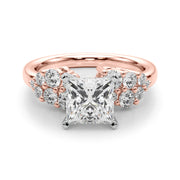 Signature Sidestone Round Diamond Engagement Ring in 10K/14K gold and platinum with certified lab-grown or natural diamonds