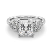 Signature Sidestone Round Diamond Engagement Ring in 10K/14K gold and platinum with certified lab-grown or natural diamonds