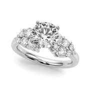 Signature Sidestone Round Diamond Engagement Ring in 10K/14K gold and platinum with certified lab-grown or natural diamonds