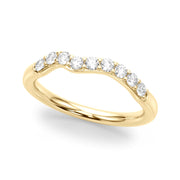 Curved Diamond Half Eternity Ring in 10K/14K gold and platinum with certified lab-grown or natural diamonds