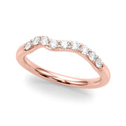 Curved Diamond Half Eternity Ring in Gold & Platinum