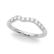 Curved Diamond Half Eternity Ring in Gold & Platinum