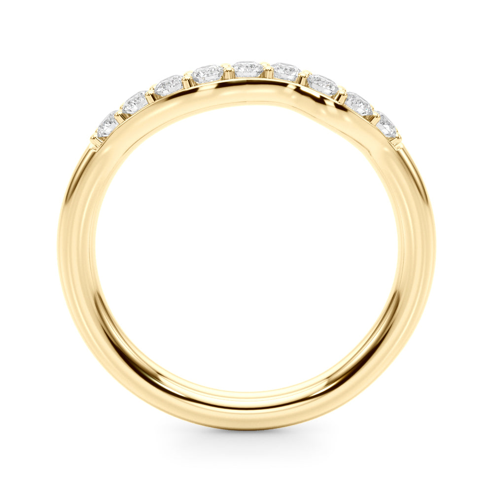 Curved Diamond Half Eternity Ring in Gold & Platinum