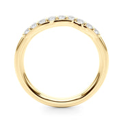 Curved Diamond Half Eternity Ring in Gold & Platinum