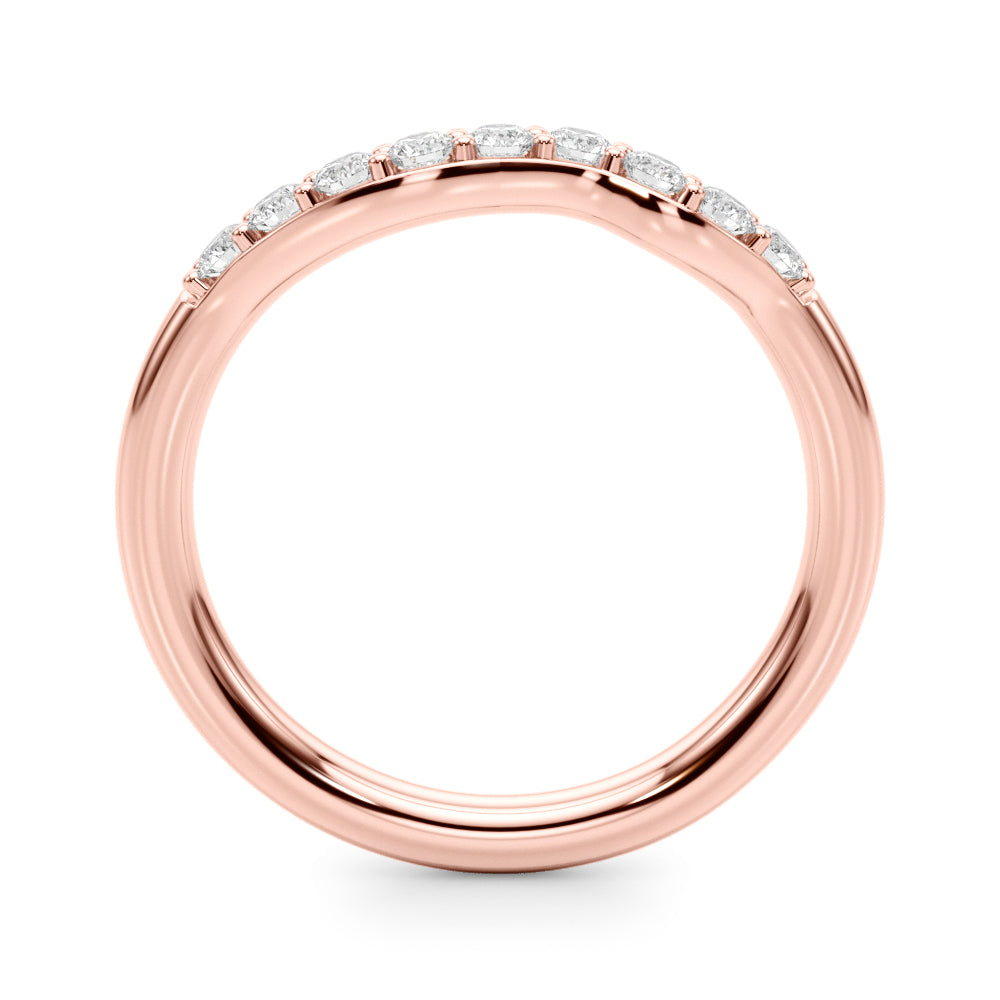 Curved Diamond Half Eternity Ring in Gold & Platinum