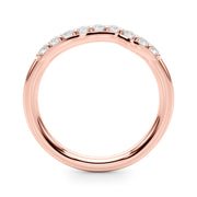 Curved Diamond Half Eternity Ring in Gold & Platinum
