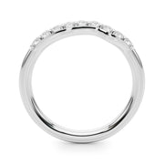 Curved Diamond Half Eternity Ring in Gold & Platinum