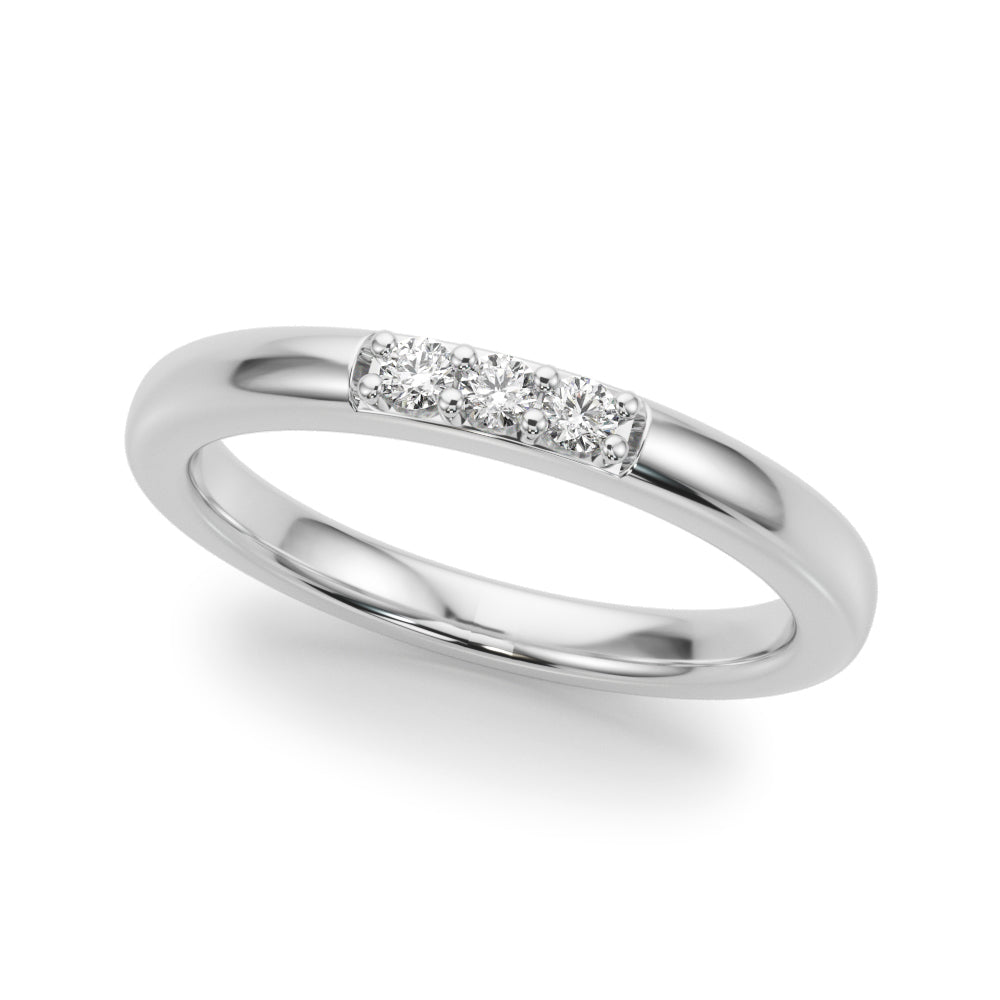Diamond Accented Half Eternity Ring in Gold & Platinum
