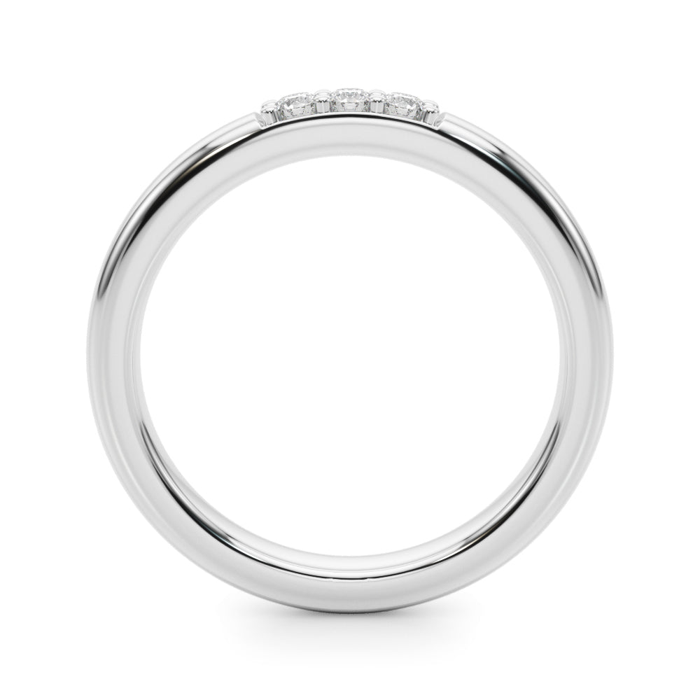 Diamond Accented Half Eternity Ring in Gold & Platinum