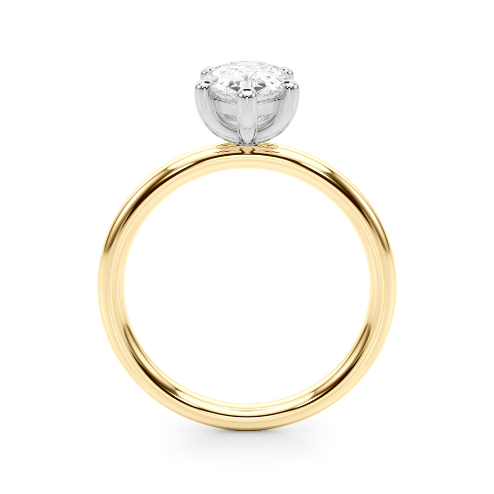 Exquisite Shape Solitaire Pear Diamond Engagement Ring â€” 10K/14K Gold & Platinum