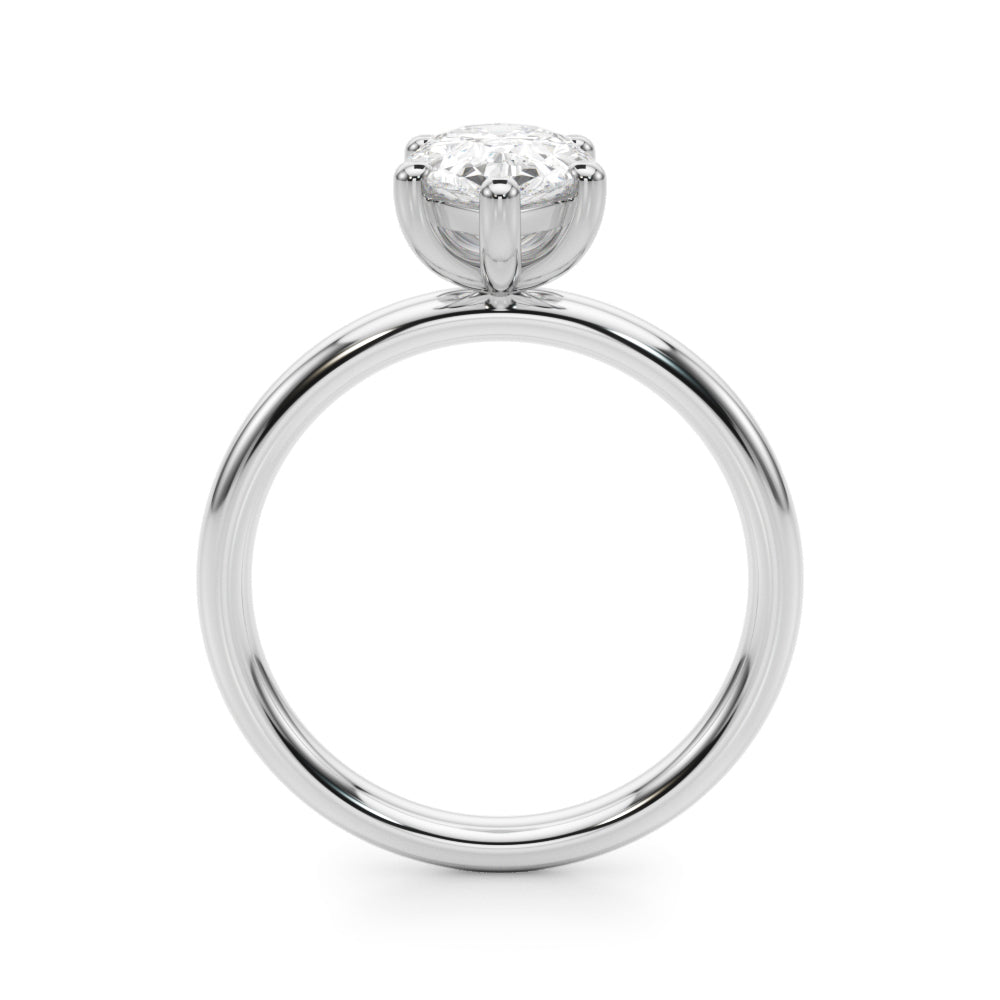 Exquisite Shape Solitaire Pear Diamond Engagement Ring â€” 10K/14K Gold & Platinum