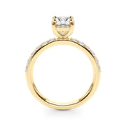 Bespoke Center Single Row Engagement Oval Diamond Engagement Ring in 10K/14K gold and platinum with certified lab-grown or natural diamonds